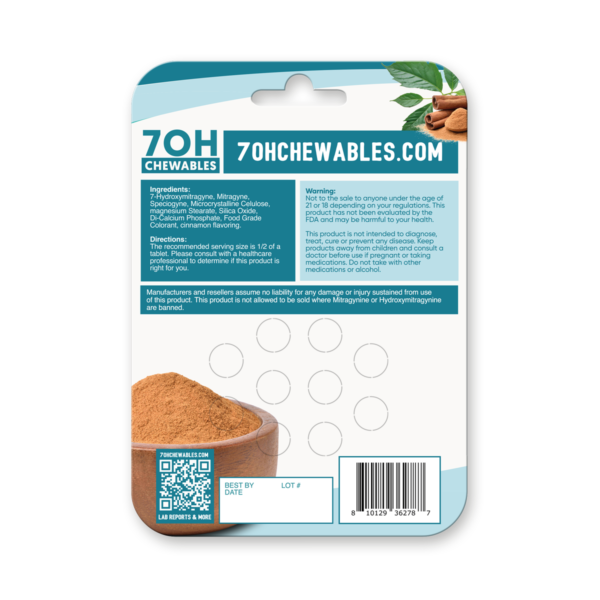 7OH Chewables | Cinnamon | 15MG | 10 Pack - Image 2