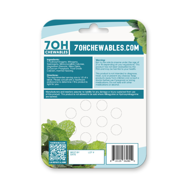 7OH Chewables | Mint | 15MG | 10 Pack - Image 2