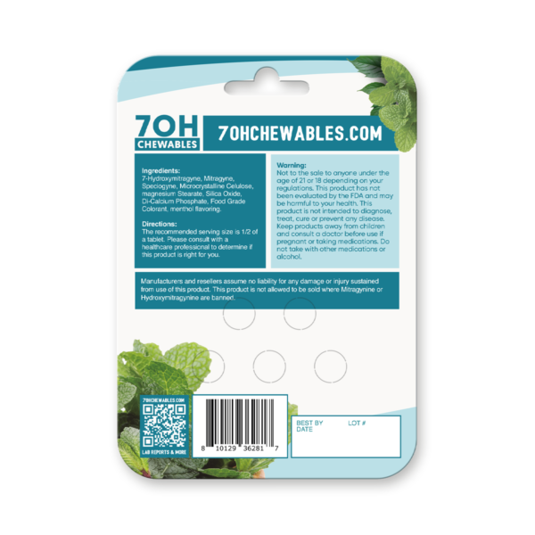 7OH Chewables | Mint | 15MG | 5 Pack - Image 2